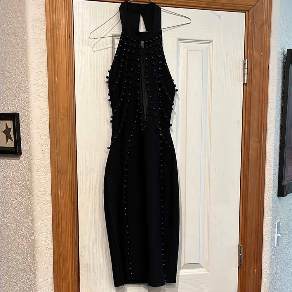 Black Sleeveless Halter Bodycon Dress